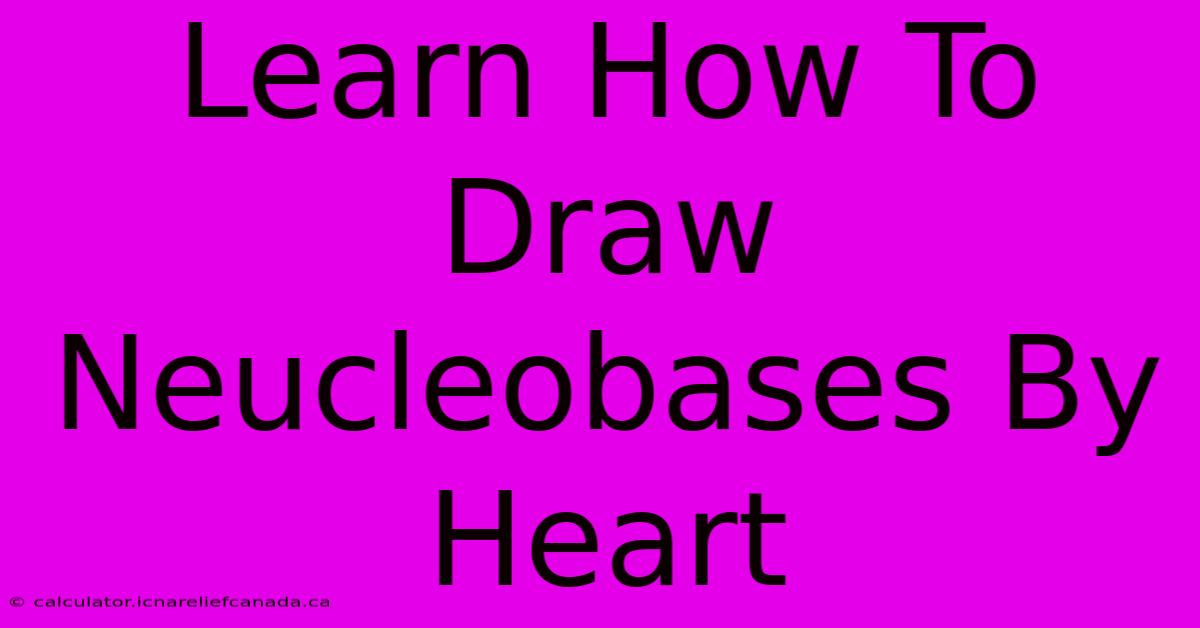 Learn How To Draw Neucleobases By Heart